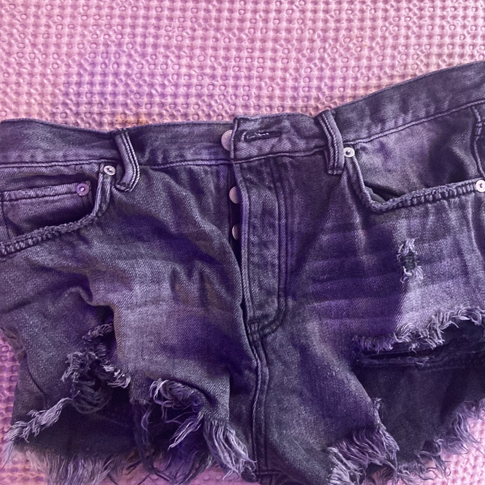 Free People Black Hi-Rise Shorts